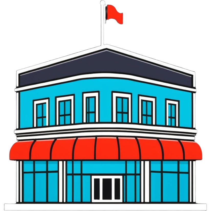 big department store with many shoppers emoji