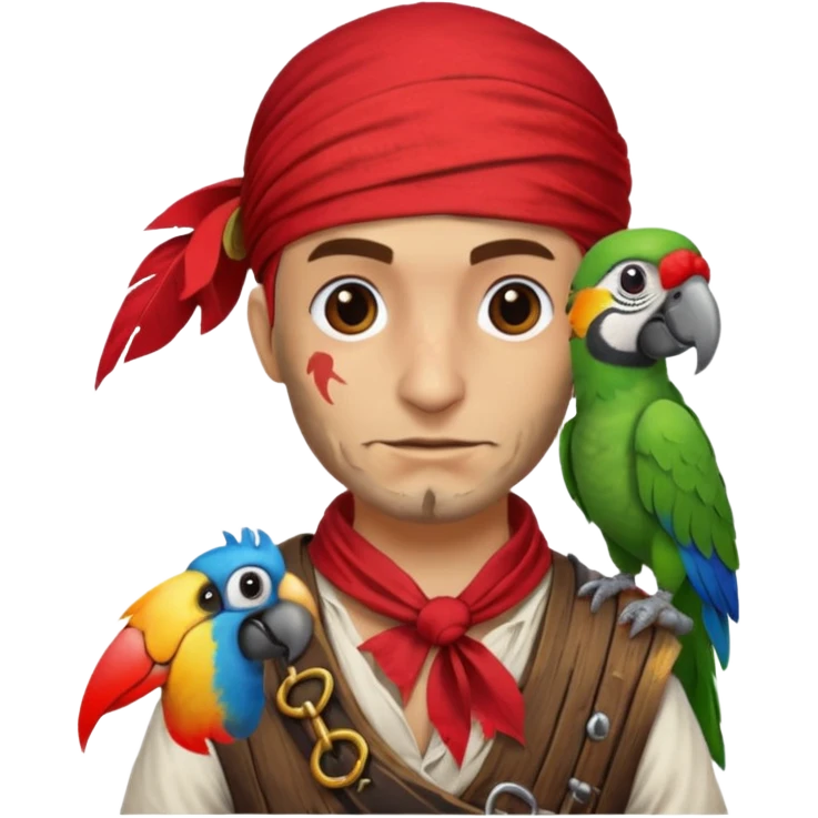 pirate with parrot on shoulder emoji