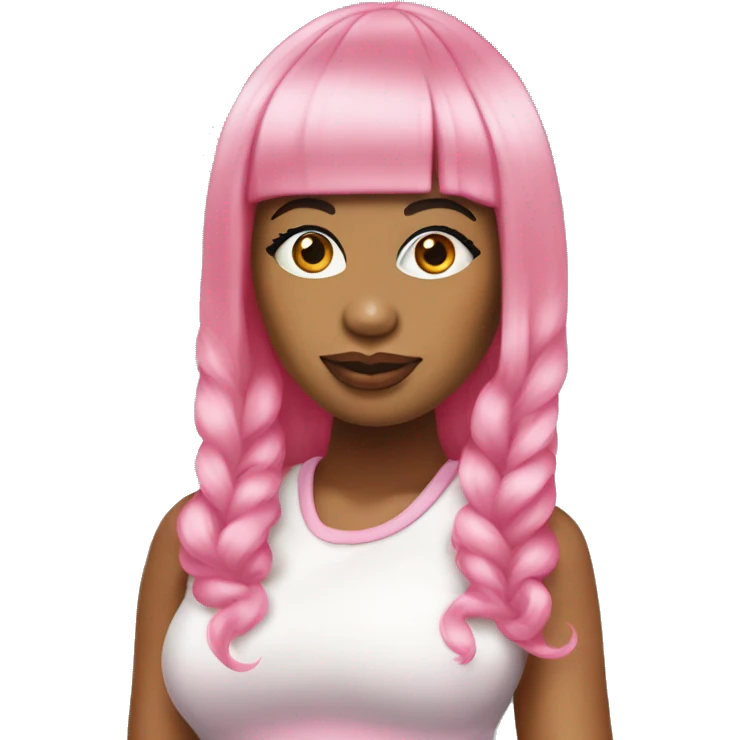Nicki Minaj with a pink wig  emoji