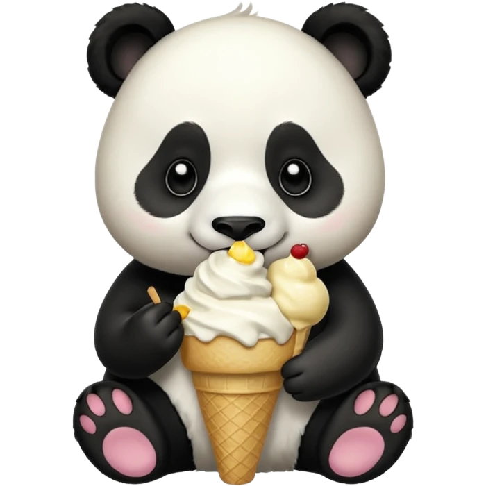 Panda eating ice cream emoji
