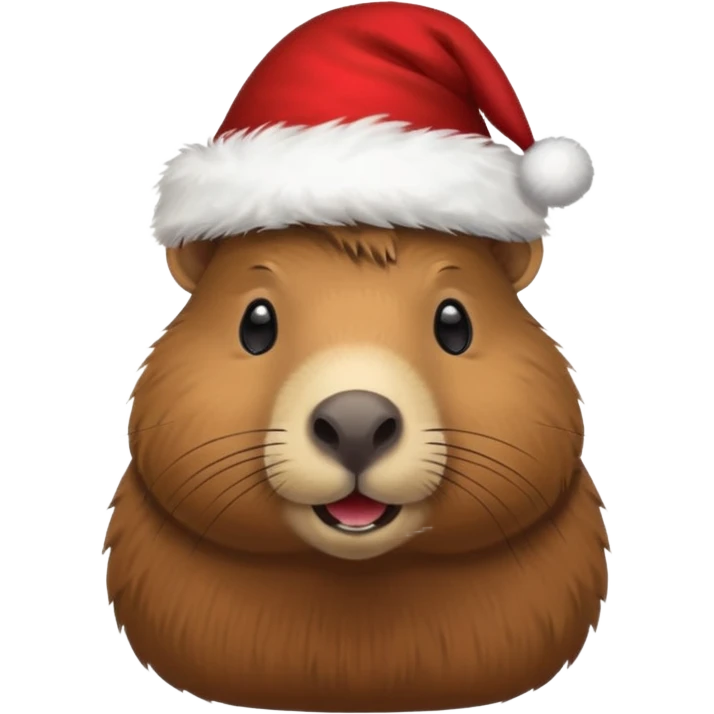 Capibara con un gorro de Navidad emoji