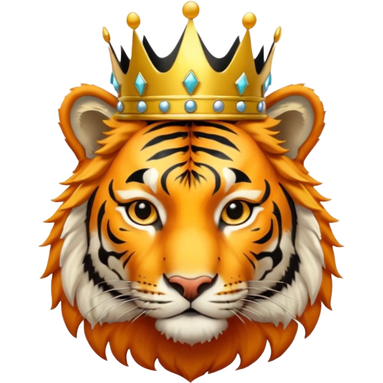 Bengal tiger with crown emoji