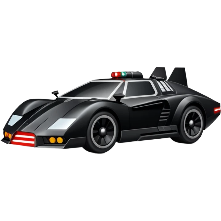 Haunted Darth Vader’s stealth race car with bright white headlights and light saber bumpers  emoji