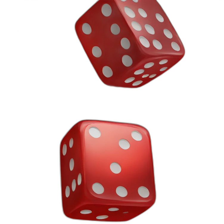 Rolling two dices inner color black  donts red on air emoji