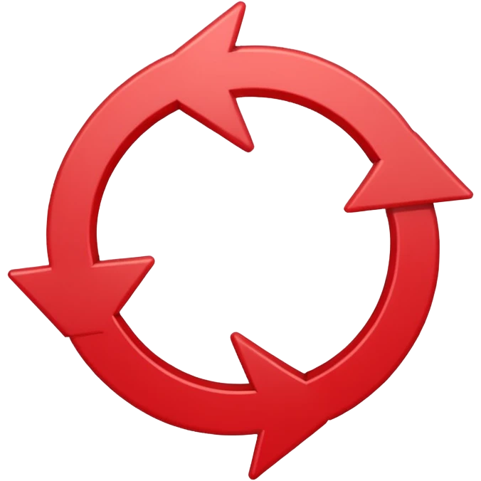 Prompt 15: "Is your backup plan."
Graphic: 🔄 Refresh/loop arrows icon (white with red highlights).
Animation: Arrows rotate smoothly.
Background: Transparent. emoji