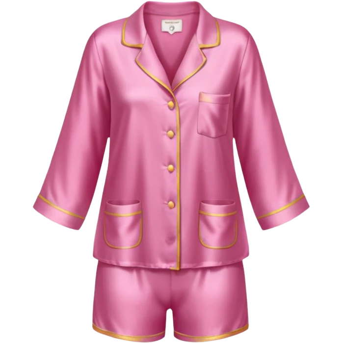 realistic pink silk pajama top and bottom  emoji