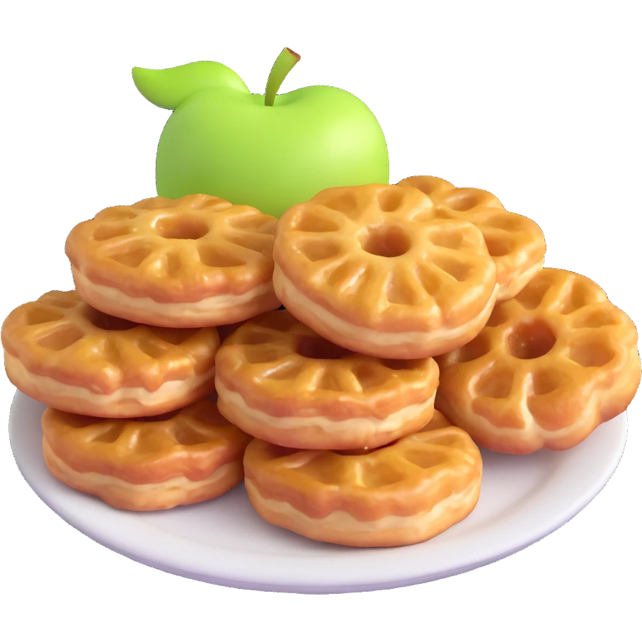 apple fritter with apple slices visible emoji