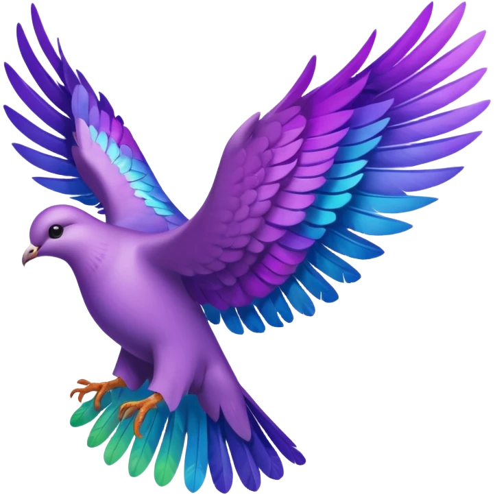 Purple dove flying towards heaven  emoji