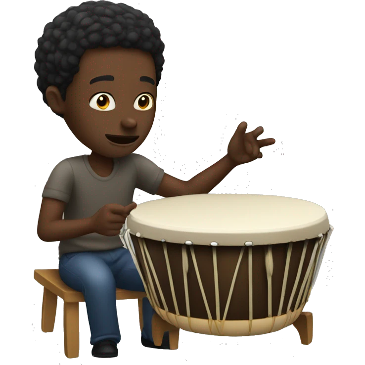 a black man playing the bongo emoji