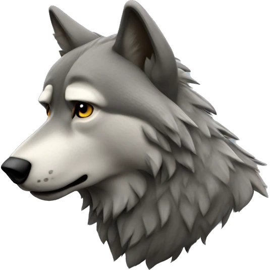 Wolf sad - side profile - high definition - 4k emoji