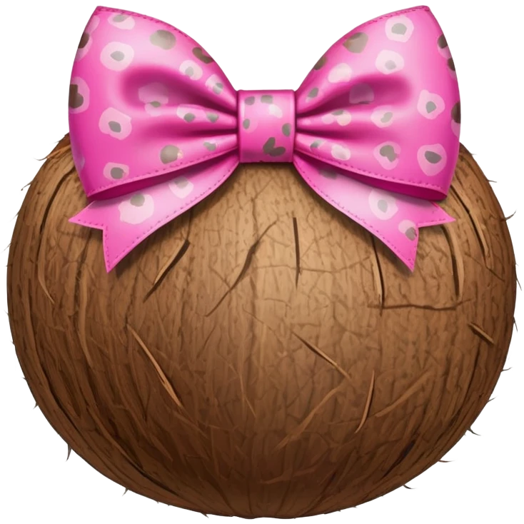 coconut with leopard print pattern and bow emoji