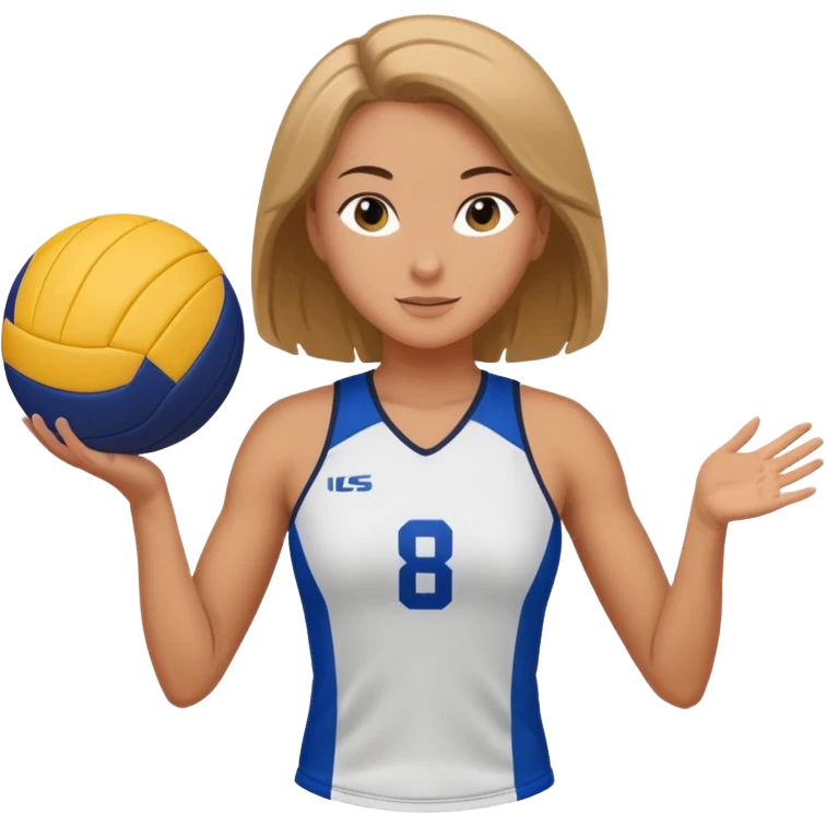 volleyball player, woman, Charles Kiraly with volleyball ball emoji