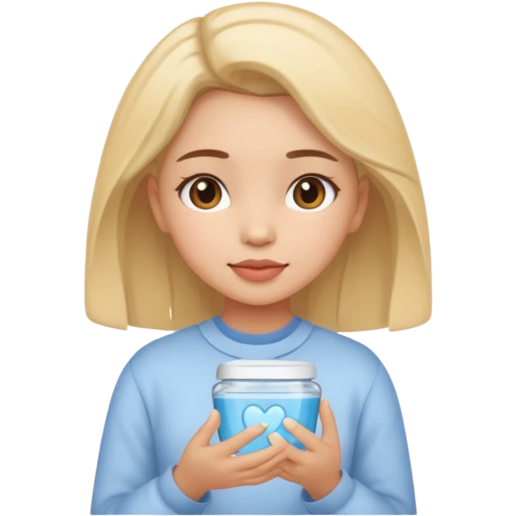 Cute aesthetic girl, she takes care of himself emoji