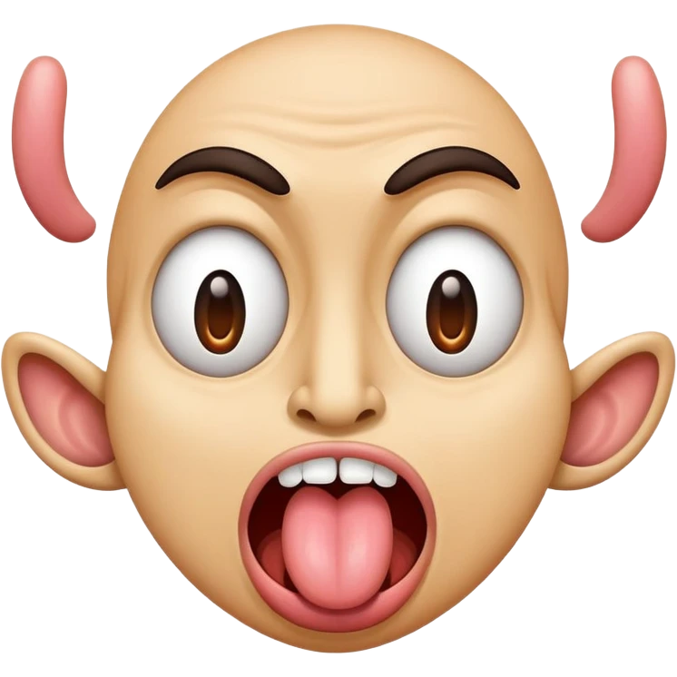 cartoon face with both eyes replaced by middle fingers and a wild, exaggerated tongue emoji