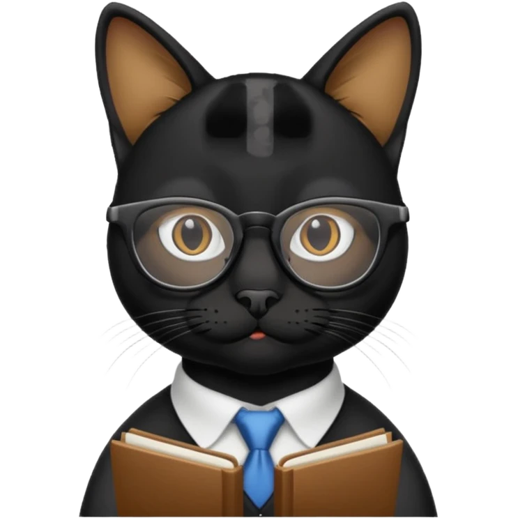 stock trading black and smart cat emoji