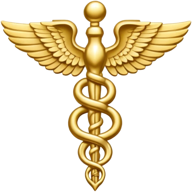 monotone color golden caduceus emoji