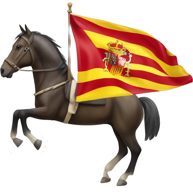 caballo jinete Bandera españa cruz de Santiago emoji