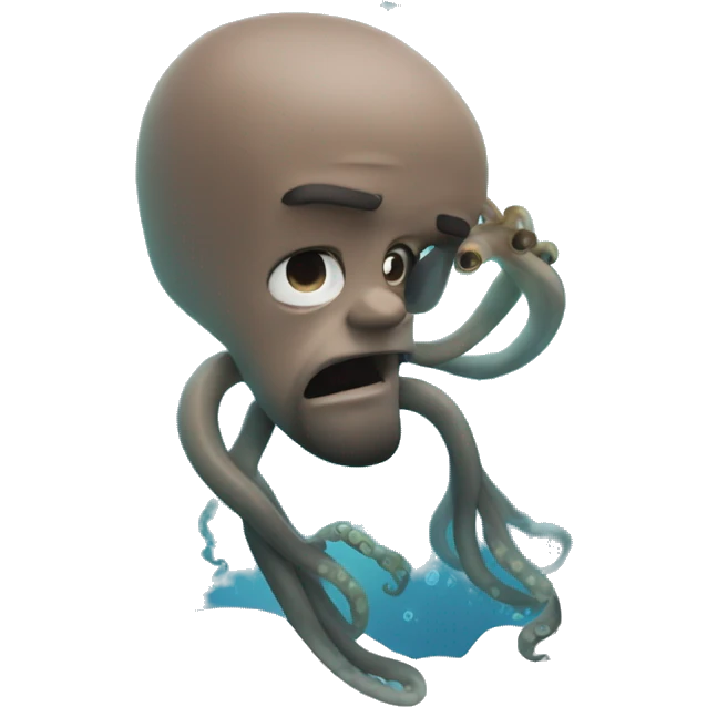 Man free diving for octopus  emoji
