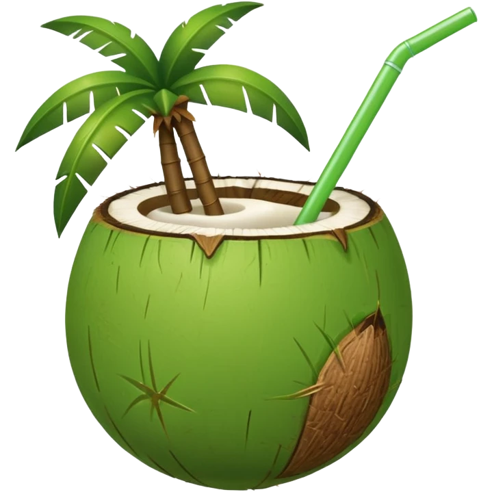 green coconut with straw emoji