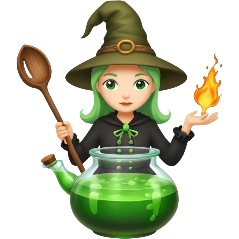 green witch cooking potion emoji