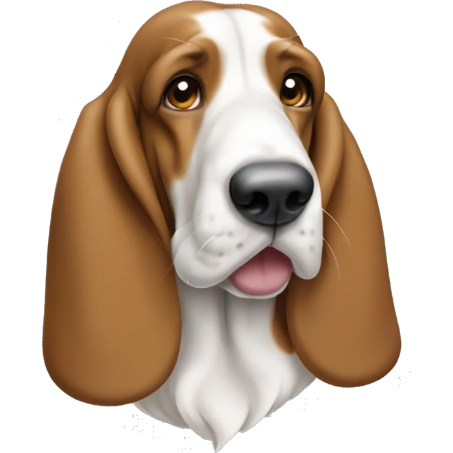 Basset hound tan and white emoji