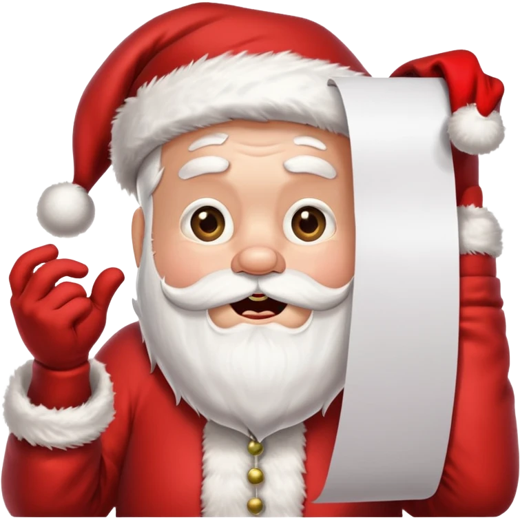 drunk santa holding up a huge blank banner 4 times his size above his head emoji