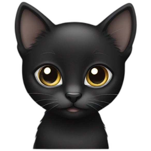 Black kitten with grey eyes emoji