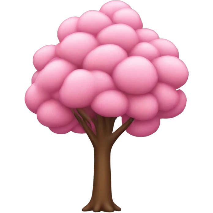 small pink tree on white background emoji