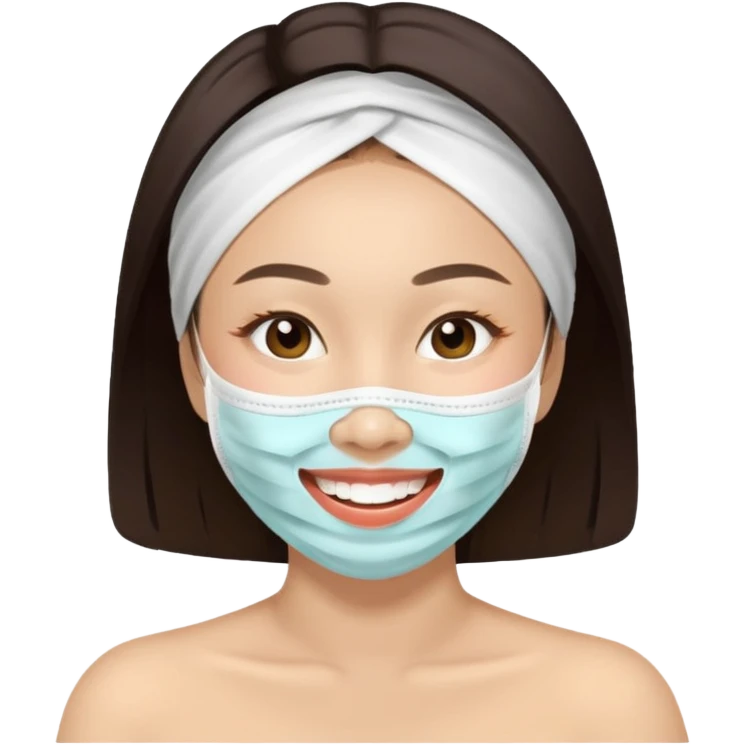 Asian women doing facial mask beauty emoji