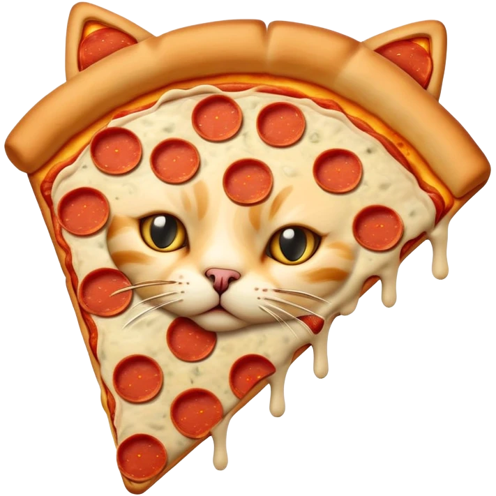 A cat made out of pizza emoji