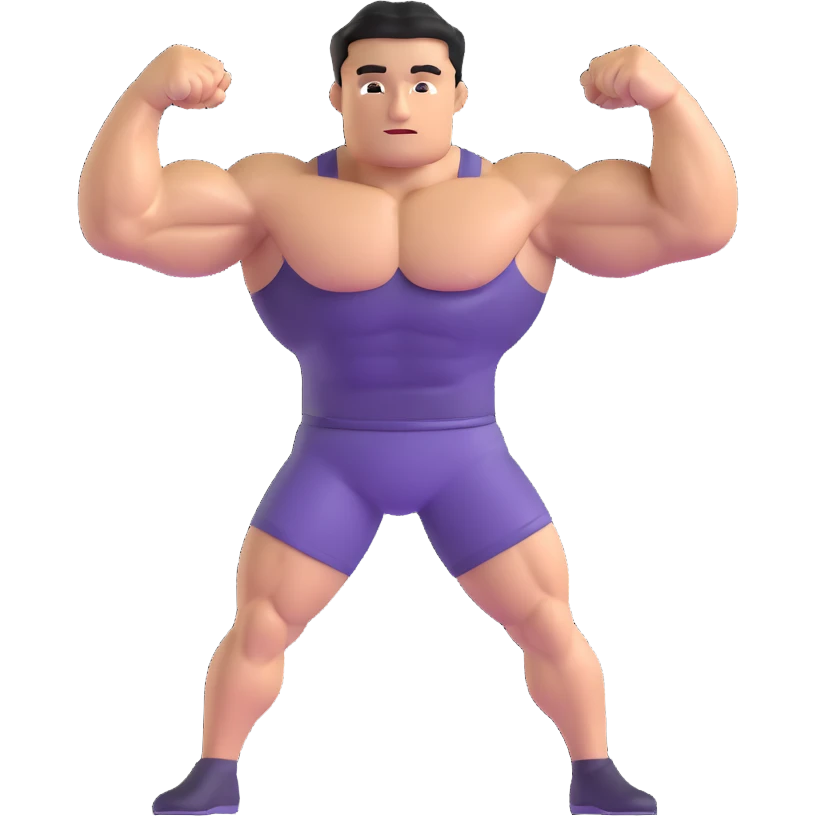 Man flexing muscles showing off emoji