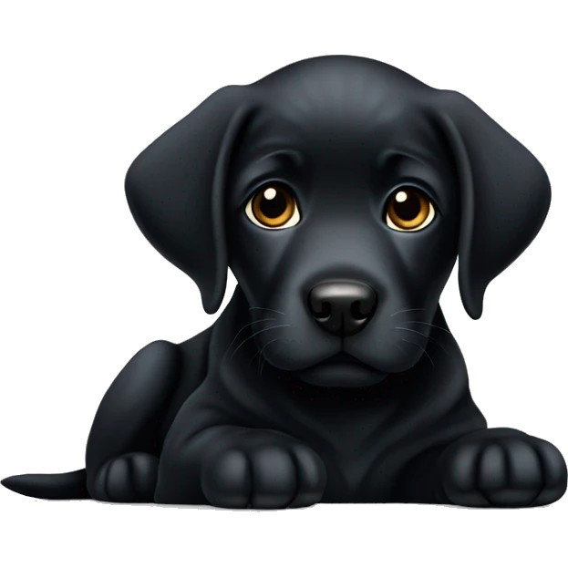 Black Labrador puppy emoji