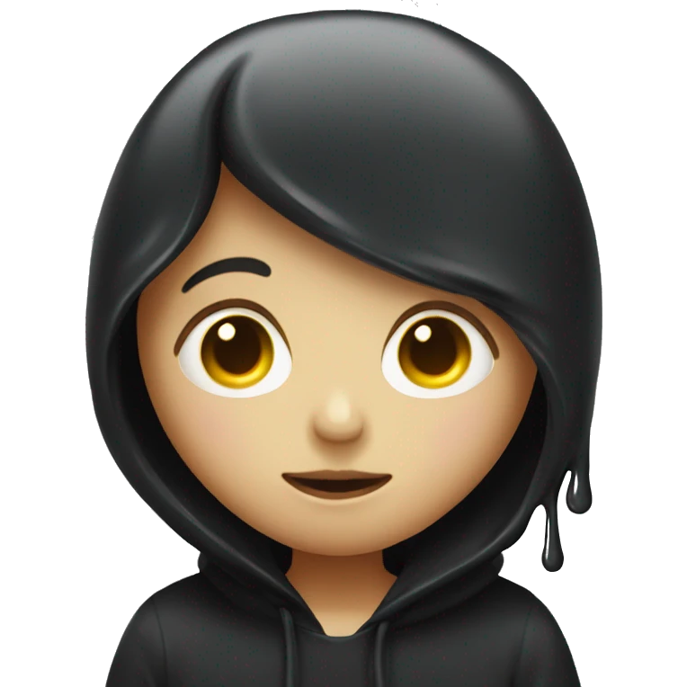 Melting heart black no face emoji