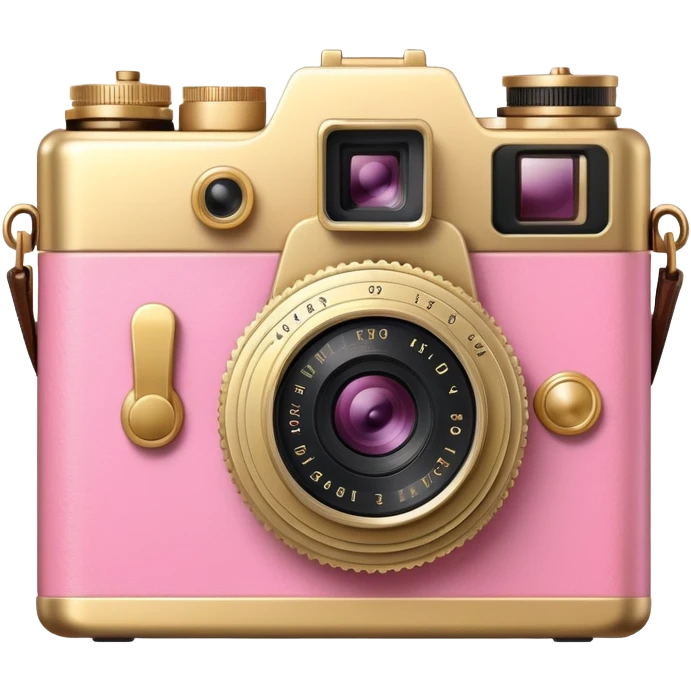 Vintage camera pink and gold emoji