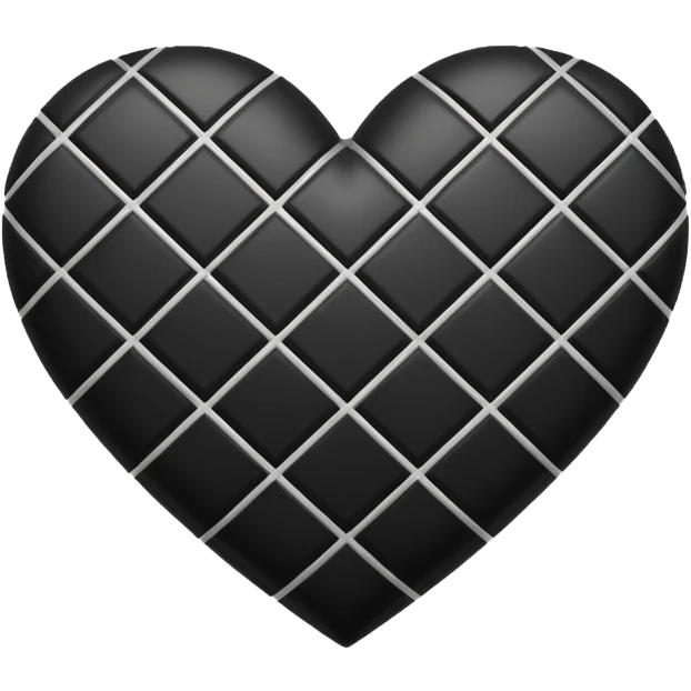 black heart with a checkered pattern emoji