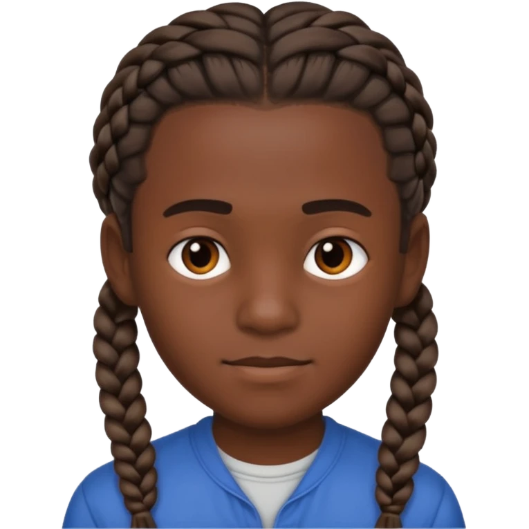 Un chico moreno con trenzas de hombre emoji