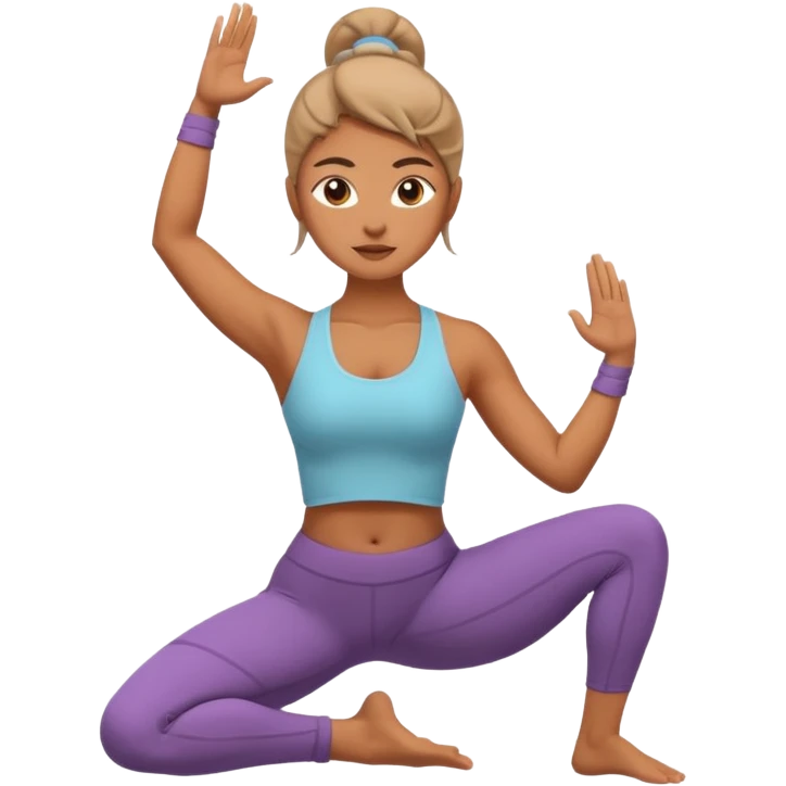 woman doing warrior yoga pose emoji