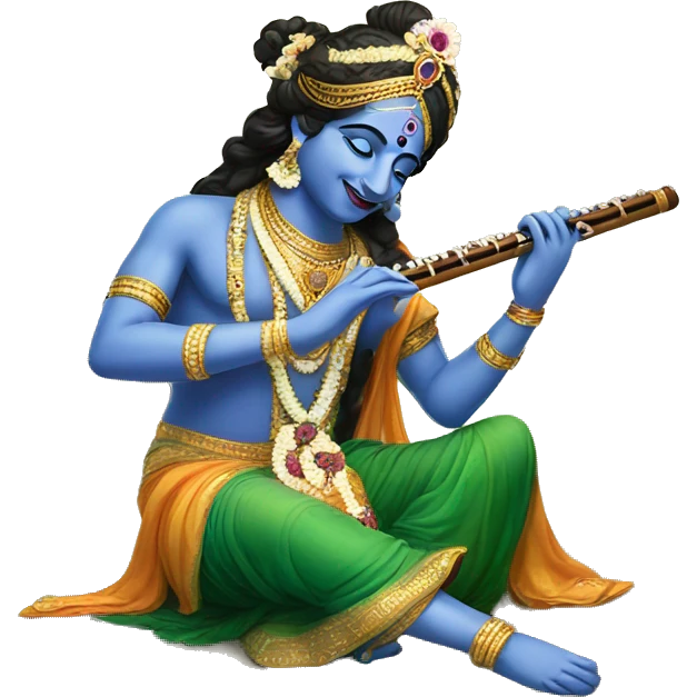Radha krishna with flute emoji