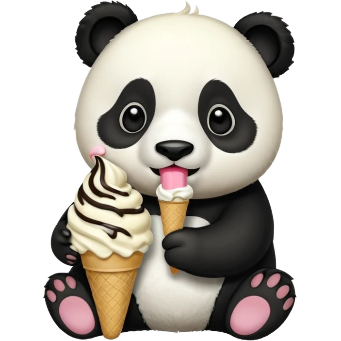 Panda eating ice cream emoji