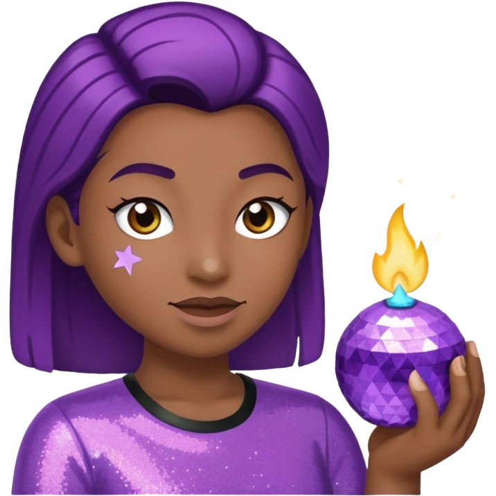 Glitter Roxo e Ciano Mão apontando para direita emoji