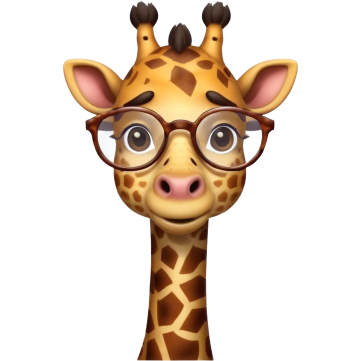 Cute giraffe wearing glasses emoji