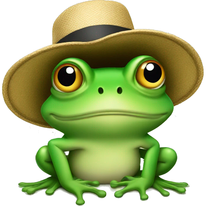 Frog with hat emoji