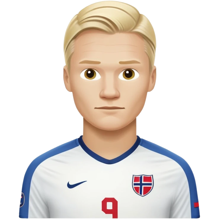 Erling Haaland soccer player in Norway jersey number 9 emoji