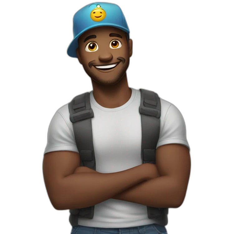 happy man con gorra 🧢 emoji