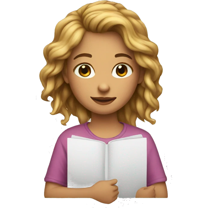 girl drawing emoji