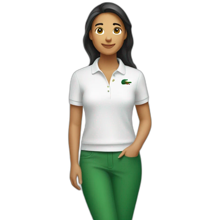Latin woman using Lacoste  emoji