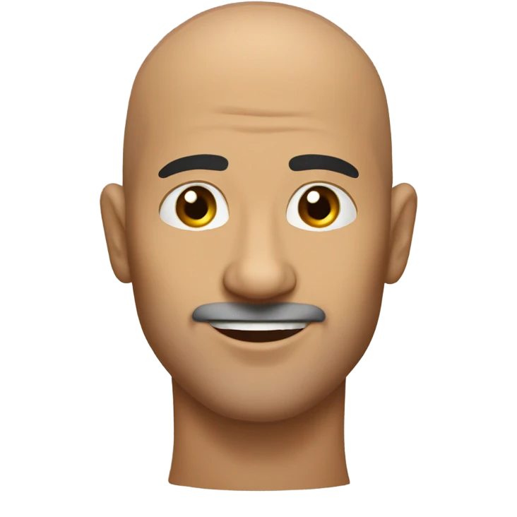 Bald hispanic man with face of a nut emoji