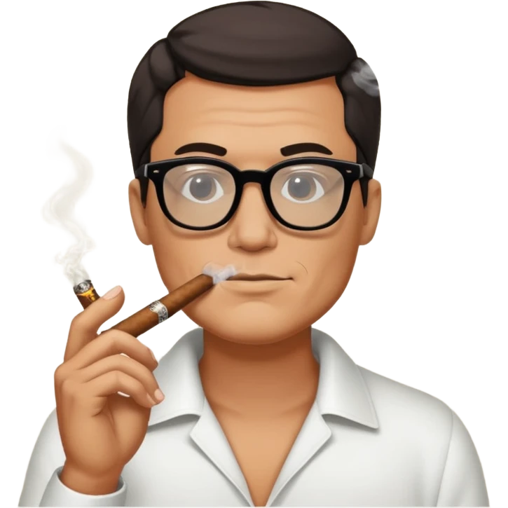 bold white guy in black glasses and cigar, Andrew Tate emoji