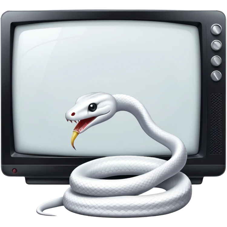 White snake eating tv  emoji