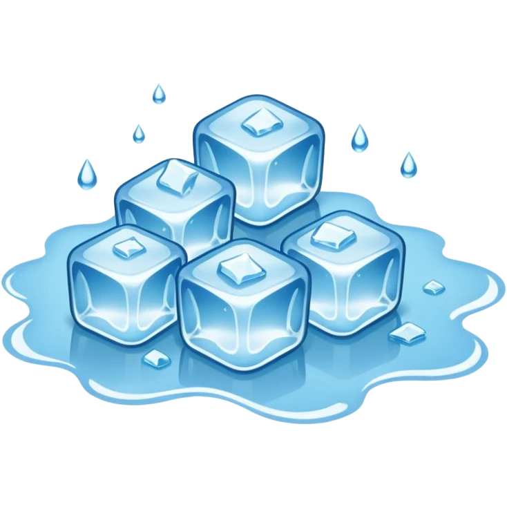 Puddle of water and ice cubes emoji